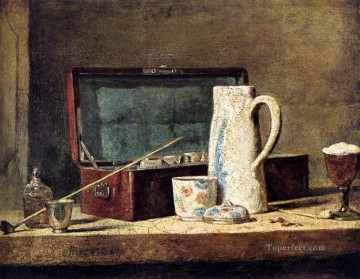 Naturaleza muerta clásica Painting - Simeón flauta y cántaro Jean Baptiste Simeón Chardin bodegón